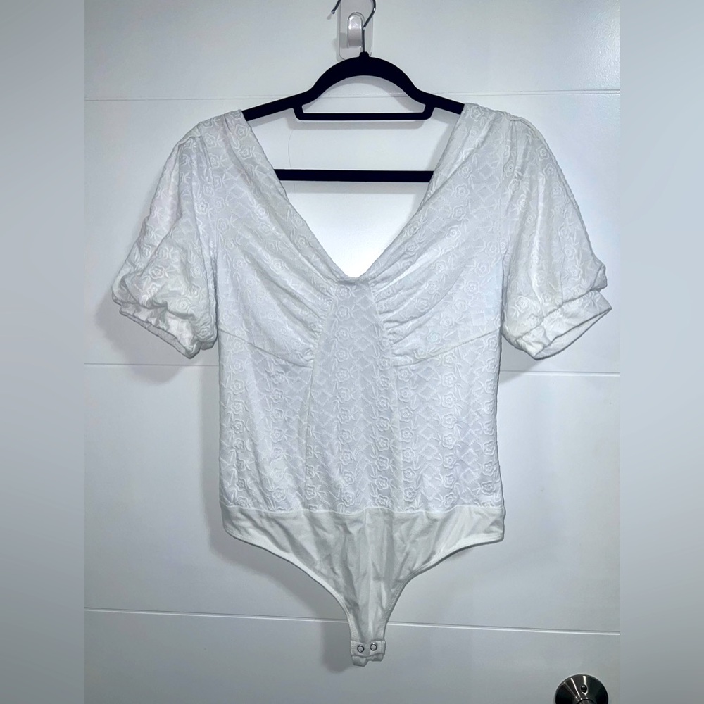 Express Women White Bodysuit